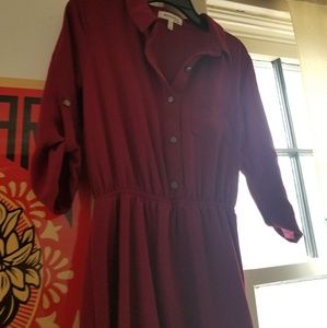 Red Formal Office Dress